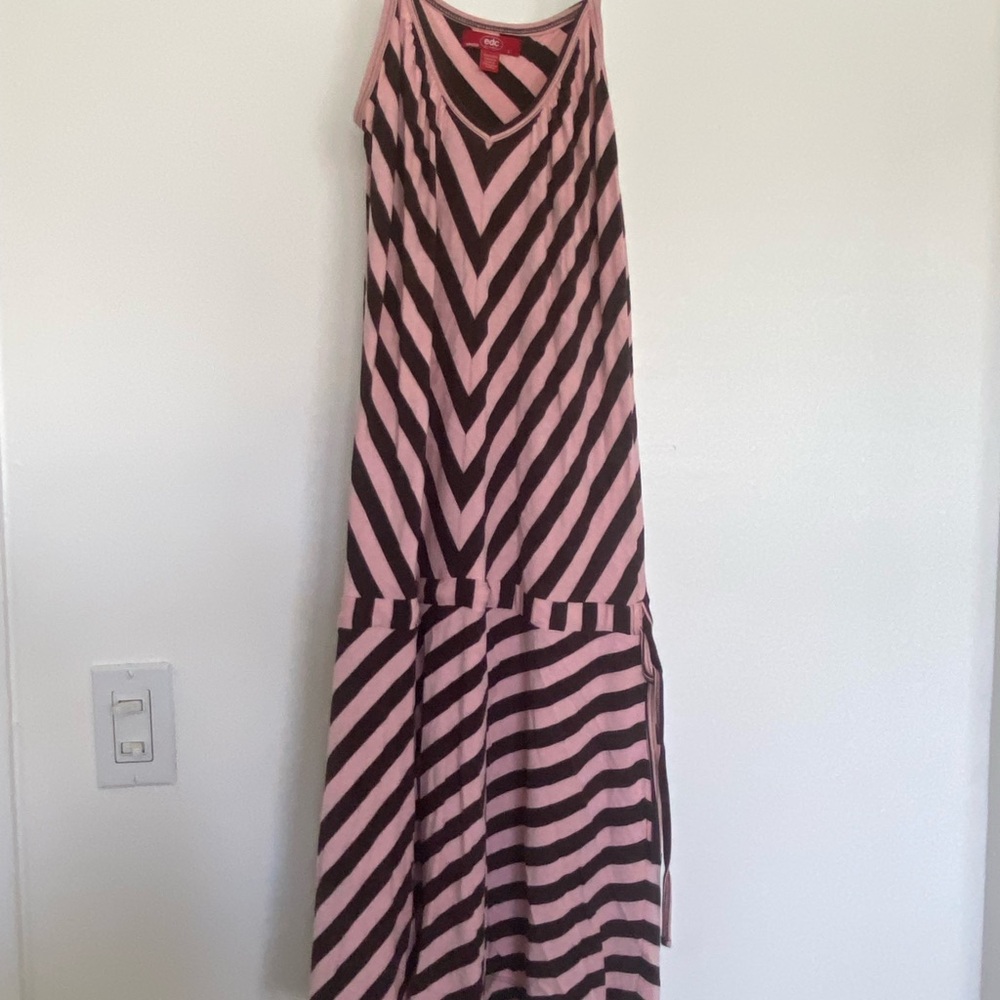 Esprit Pink and Black Striped Dress
